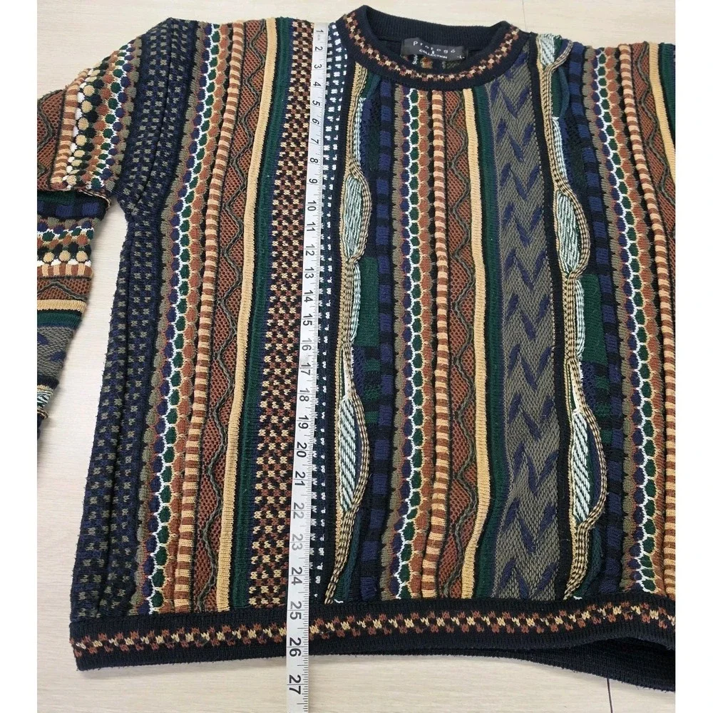 Vintage 90s Protege Collection 3D Cable Knit Sweater COOGI Style USA Adult L‎